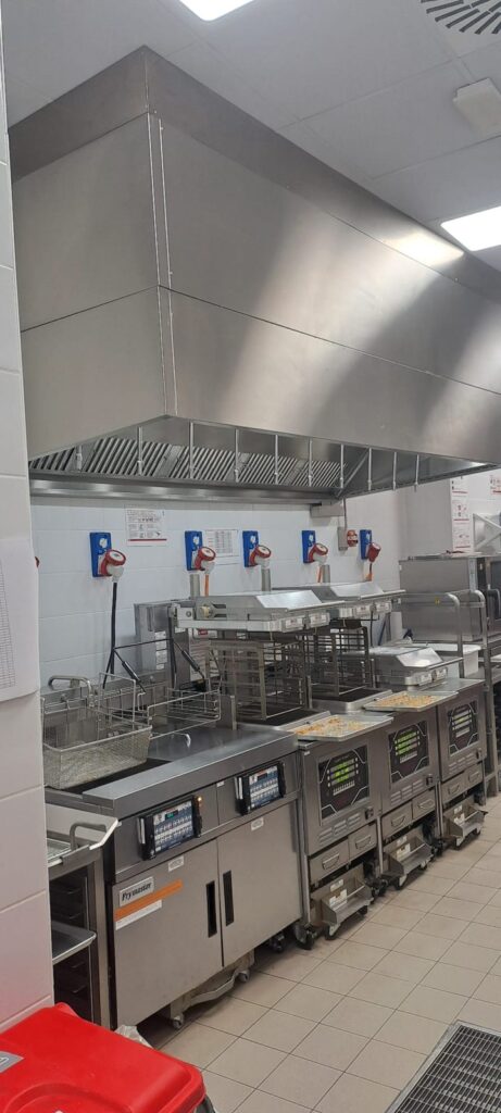 Impianto elettrico della cucina professionale di un ristorante